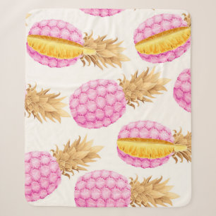 Pink Pineapple: High Detailed Vintage Sherpa Blanket