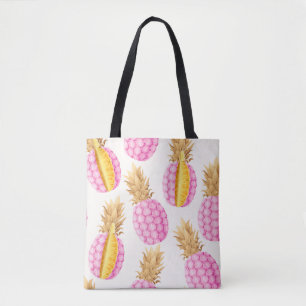 Pink Pineapple: High Detailed Vintage Tote Bag