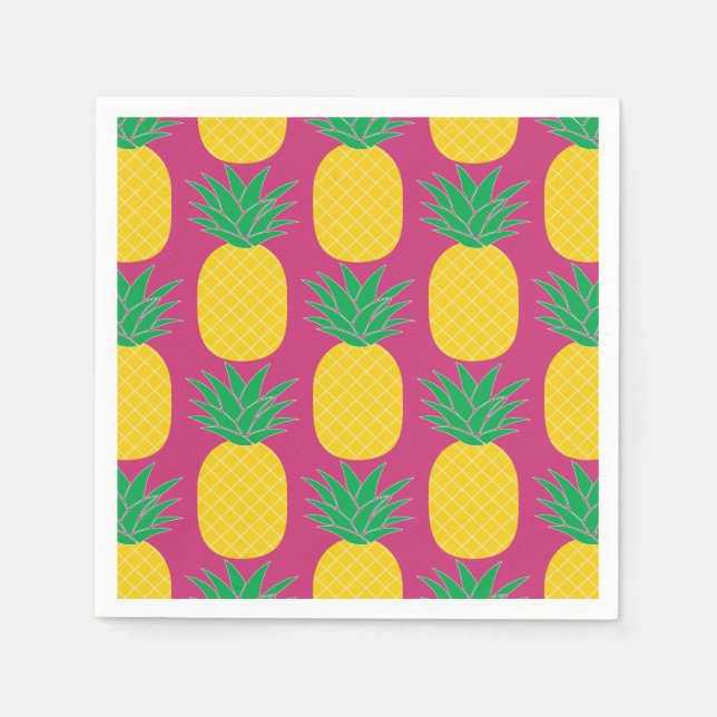Pink Pineapple Tropical Napkin (Front)