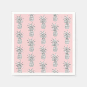 Pink Pineapple Tropical Pattern  Napkin