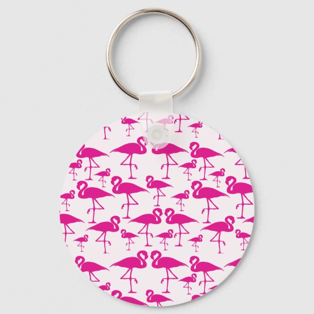 Pink pink Flamingos Key Ring (Front)