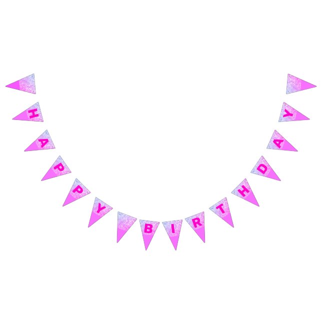 Pink, Pink Glitter Birthday Bunting Flags (All)