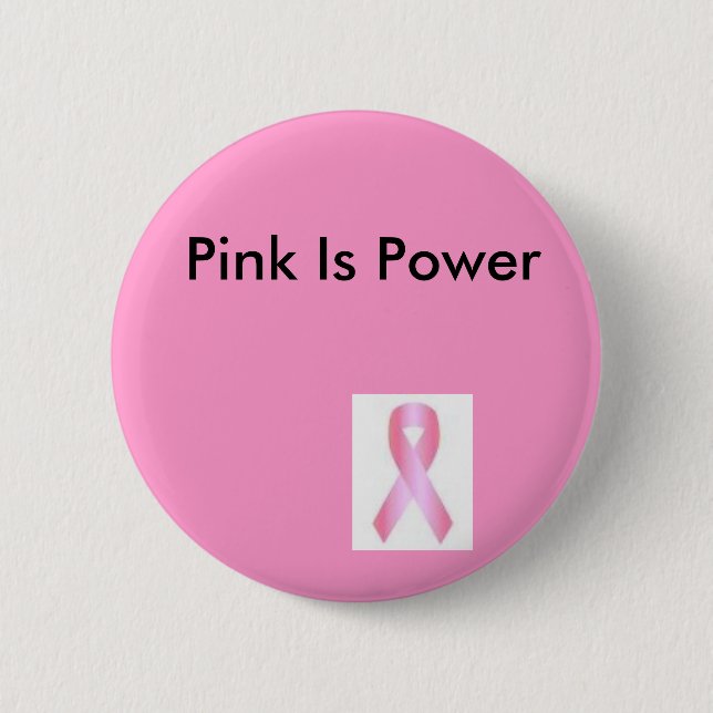 pink, Pink Is Power 6 Cm Round Badge (Front)