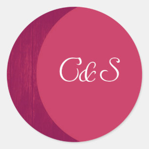 Pink/Pink Wood Grain Envelope Stickers