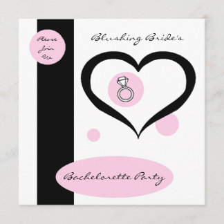 Pink Pinstripe Bachelorette Party Invitation