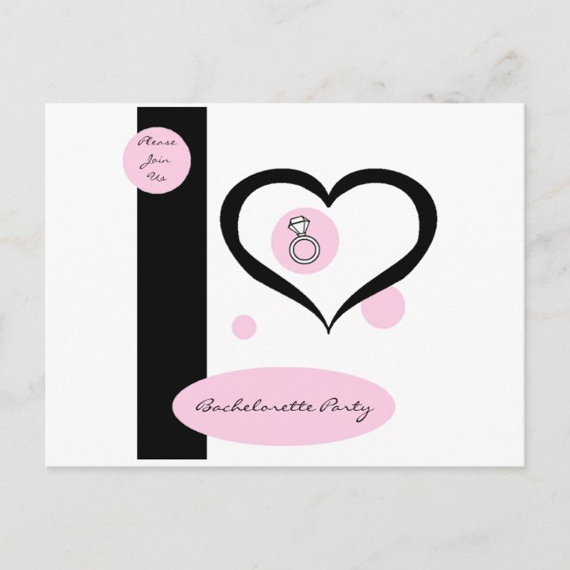 Pink Pinstripe Bachelorette Party Postcard (Front)