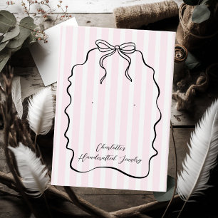 Pink Pinstripe Ribbon Earring Jewellery Display Ca