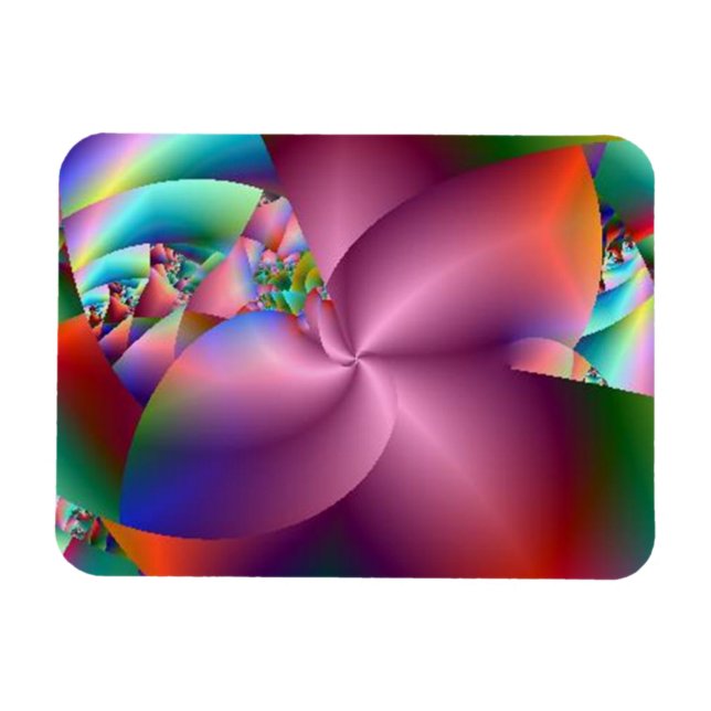 Pink Pinwheel Abstract Magnet (Horizontal)