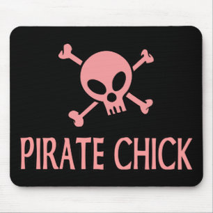 Pink Pirate Chick Mouse Mat