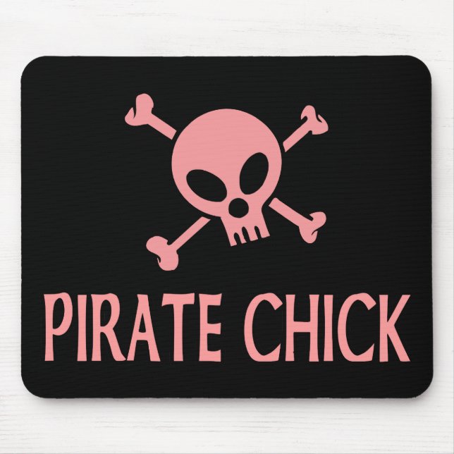Pink Pirate Chick Mouse Mat (Front)