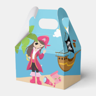 Pink Pirate Girl Birthday Party Favour Box