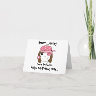 Pink Pirate Party Invitation