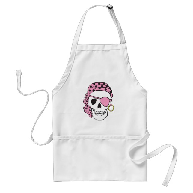 Pink Pirate Skull Apron (Front)