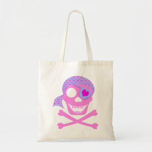 Pink Pirate Skull Canvas Bags