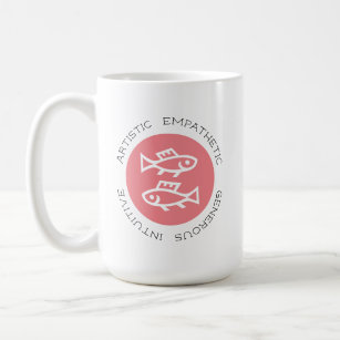 Pink Pisces Logo Zodiac Star Sign Astrology Trait Coffee Mug