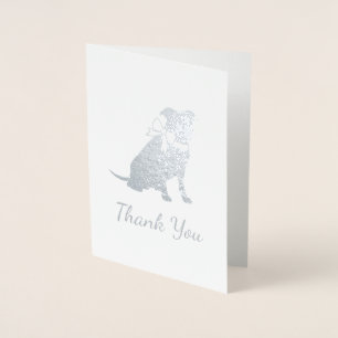 Pink Pit Bull Dog Baby Shower Foil Card