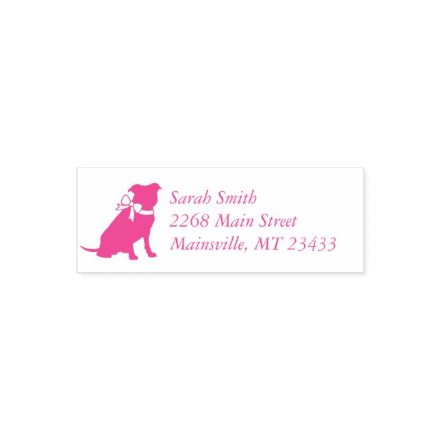 Pink Pit Bull Dog Baby Shower Self-inking Stamp (Design)