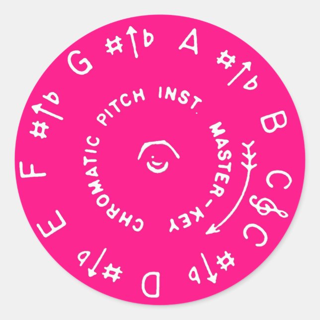 Pink Pitch Pipe Classic Round Sticker (Front)