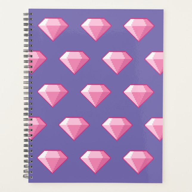 Pink Pixel Diamond Planner (Front)