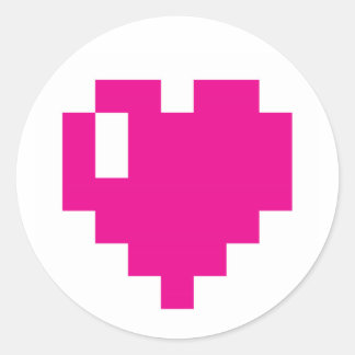 Pink Pixel Heart stickers