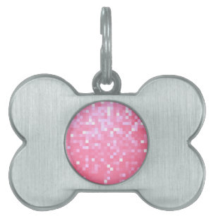 Pink Pixel Sparkle Pet Name Tag