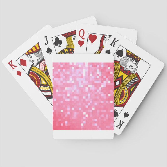 Pink Pixel Sparkle Playing Cards (Back)