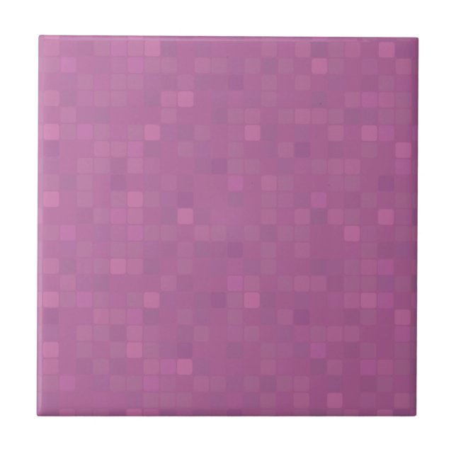 Pink pixelated mosaic decor ceramic tile (Front)