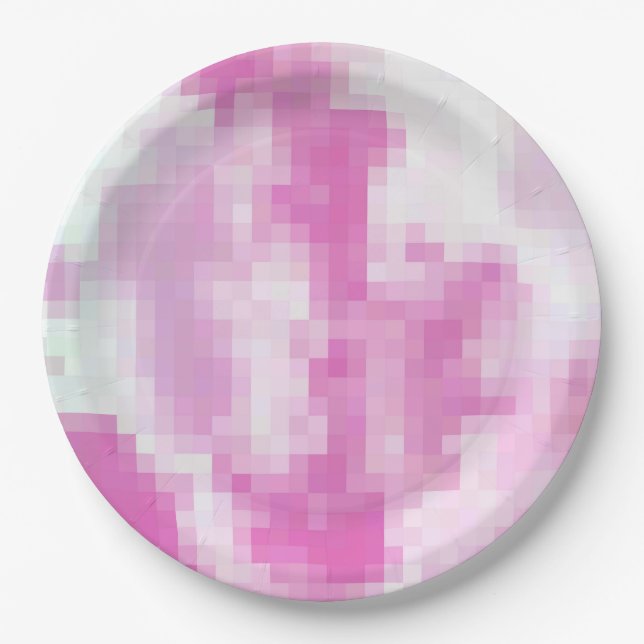 Pink Pixelated Party Plate (Front)