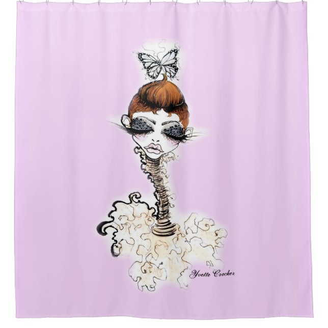 Pink Pixie Shower Curtain (Front)