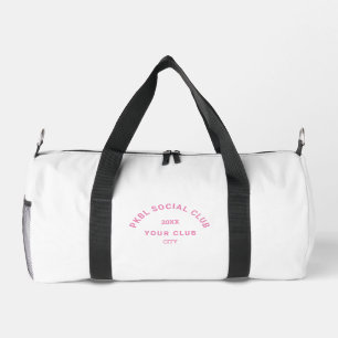 Pink PKBL Social Club Crest Monogram Pickleball  Duffle Bag