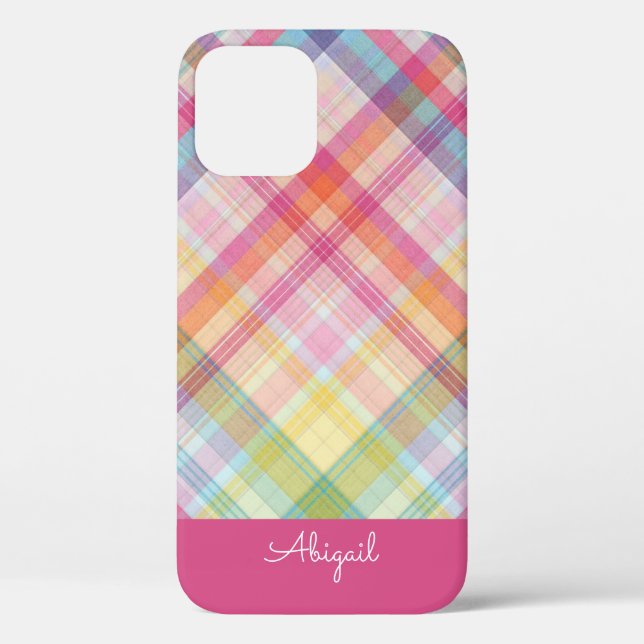 Pink Plaid Case-Mate iPhone Case (Back)