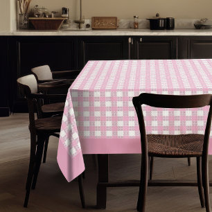 Pink Plaid Chequered Tablecloth for Everyday Table