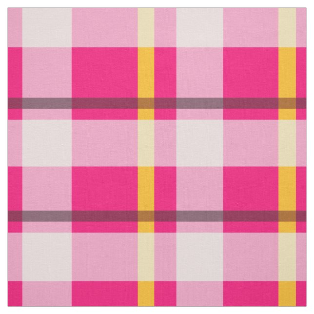 Pink Plaid Design Fabric (Swatch)