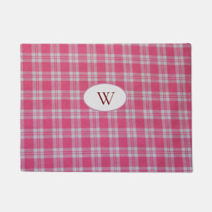 Pink plaid doormat