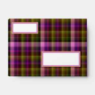 Pink Plaid Envelope A6