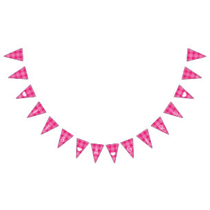 Pink Plaid Its a Girl Baby Shower Bunting