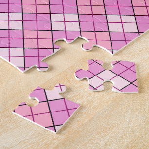 Pink Plaid Jigsaw Puzzle
