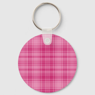 Pink Plaid Key Ring