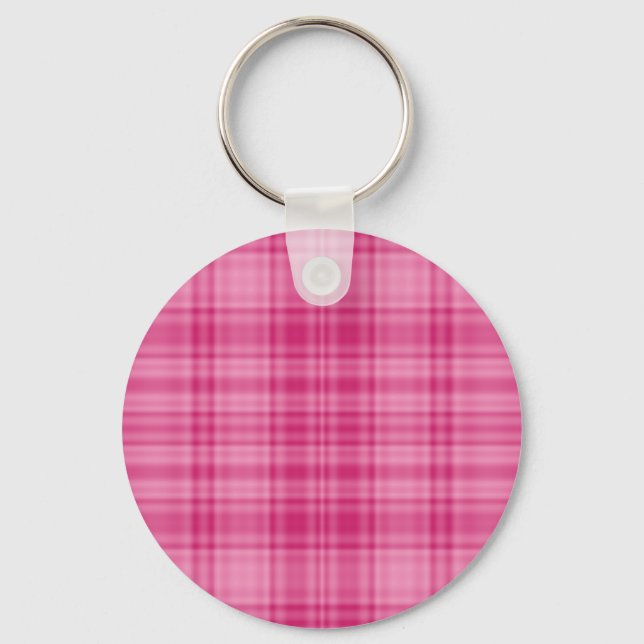 Pink Plaid Key Ring (Front)