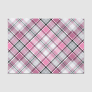 Pink Plaid Pattern Chic Tissue Paper