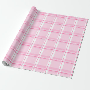 Pink Plaid Pattern Wrapping Paper
