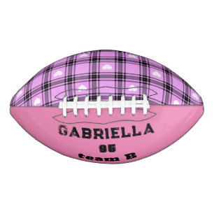 Pink Plaid Personalized Name Number and Team       American Football