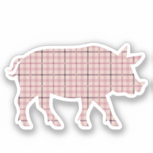 Pink Plaid Pig