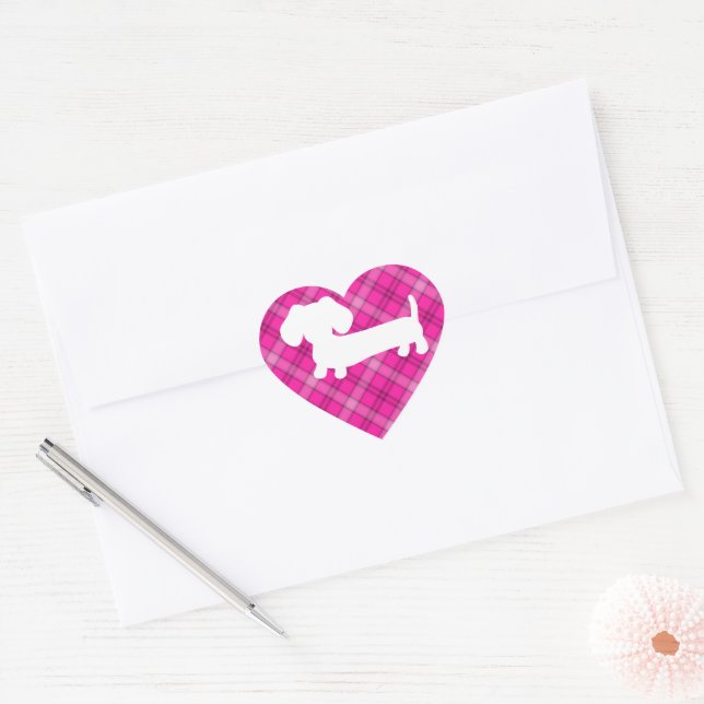 Pink Plaid Pink Dachshund Envelope Labels (Envelope)
