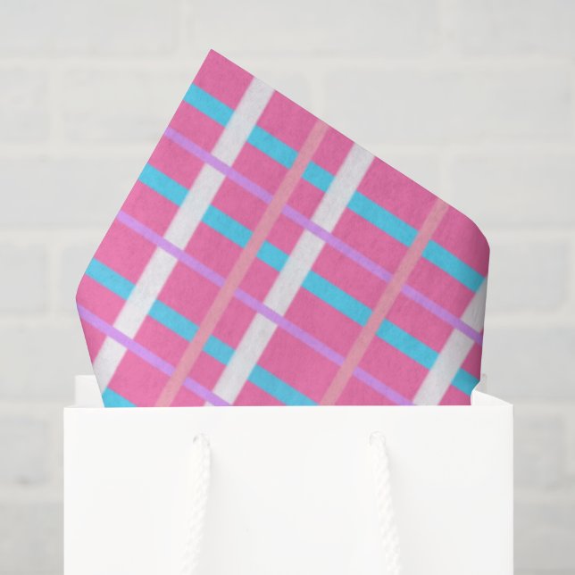 Pink Plaid Pop Tissue Paper (Gift Bag)