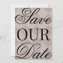 Pink Plaid Save The Date