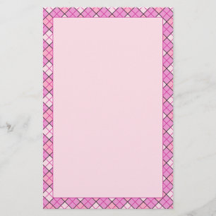 Pink Plaid Stationery