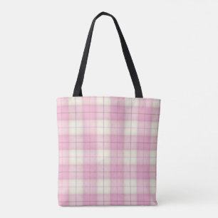 Pink Plaid Tartan Chic Girl's Ladies Tote Bag