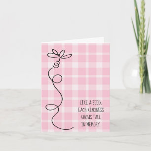 Pink plaid thank you card