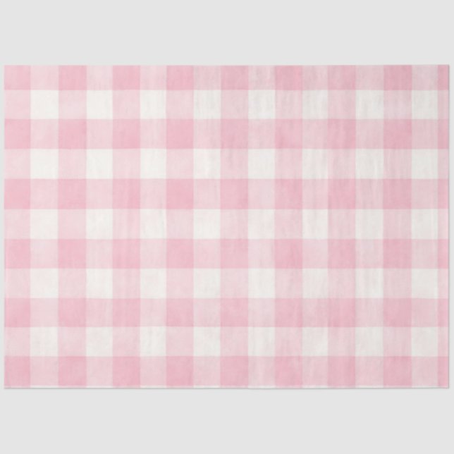 Pink Plaid  Tissue Paper (Front)